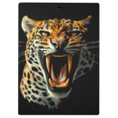 Luipaard brullende aanvalskop klembord (Achterkant)