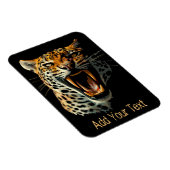 Luipaard brullende aanvalskop magneet (Rechterzijde)