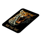 Luipaard brullende aanvalskop magneet (Linkerzijde)