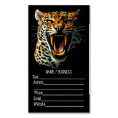 Luipaard brullende aanvalskop magnetisch visitekaartje (Voorkant Verticaal)
