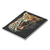 Luipaard brullende aanvalskop notitieblok (Linkerzijde)