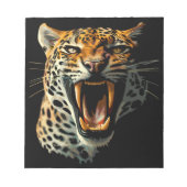 Luipaard brullende aanvalskop notitieblok (Voorkant)