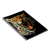 Luipaard brullende aanvalskop notitieboek (Rechterzijde)