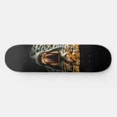 Luipaard brullende aanvalskop persoonlijk skateboard (Horizontaal)