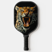 Luipaard brullende aanvalskop pickleball paddle (Voorkant)
