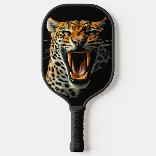 Luipaard brullende aanvalskop pickleball paddle (Achterkant)