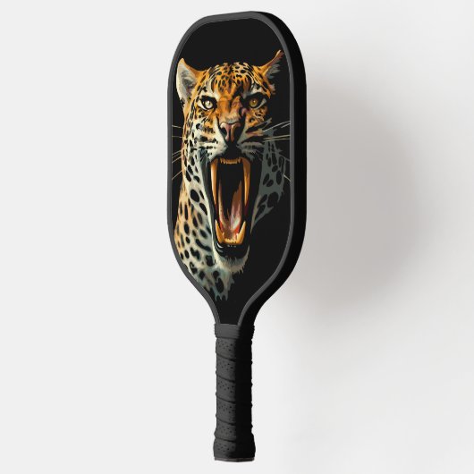Luipaard brullende aanvalskop pickleball paddle (Links)