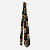 Luipaard brullende aanvalskop stropdas (Achterkant)