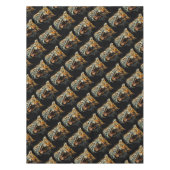 Luipaard brullende aanvalskop tafelkleed (Voorkant)