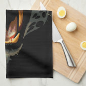 Luipaard brullende aanvalskop theedoek (Quarter Fold)