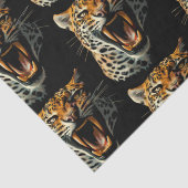 Luipaard brullende aanvalskop tissuepapier (Detail)