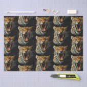 Luipaard brullende aanvalskop tissuepapier (Craft)