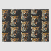 Luipaard brullende aanvalskop tissuepapier (Voorkant)