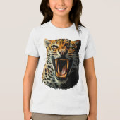 Luipaard brullende aanvalskop Tri-Blend shirt (Voorkant)