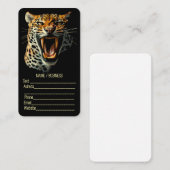 Luipaard brullende aanvalskop visitekaartje (Voorkant / Achterkant)