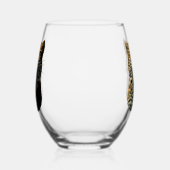 Luipaard brullende aanvalskop wijnglas zonder voet (Links)