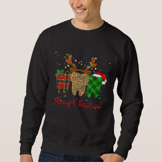 Luipaard Buffel Plaid Tand Kerstverlichting Denti Trui (Voorkant)