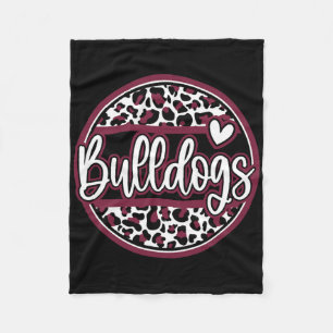 Luipaard Bulldogs School Spirit Naam Fan Team Rug Fleece Deken