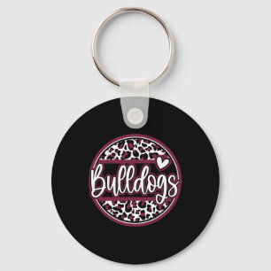 Luipaard Bulldogs School Spirit Naam Fan Team Rug Sleutelhanger