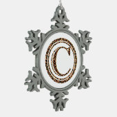 luipaard C Tin Sneeuwvlok Ornament (Links)