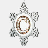 luipaard C Tin Sneeuwvlok Ornament (Rechts)