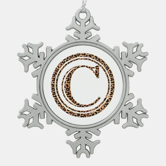 luipaard C Tin Sneeuwvlok Ornament (Voorkant)