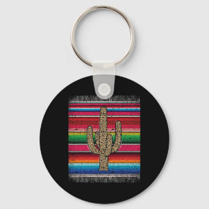 Luipaard Cactus Mexicaanse Serape Cinco De Mayo Vr Sleutelhanger
