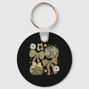 Luipaard Camo Coquette Boog Pompoen Thanksgiving R Sleutelhanger