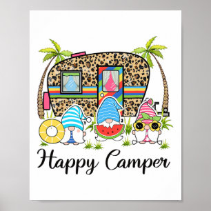 Luipaard Camping Rv Gnome Camper Gelukkig Zomer Ka Poster