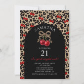 Luipaard Cheetah Coquette Kers Verjaardag Kaart (Voorkant)