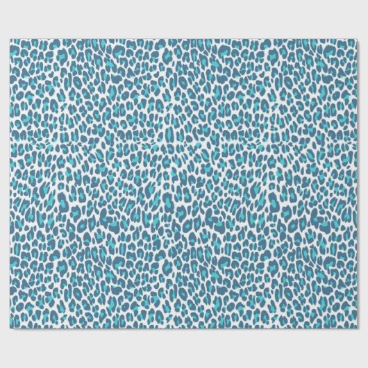 Luipaard, cheetah dierlijke drukturquoise, blauw cadeaupapier (Vlak)