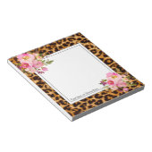 luipaard, cheetah modern, trendy, floraal notitieblok (Schuin)