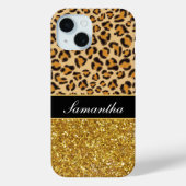 Luipaard cheetah patroon goud glitter Case-Mate iPhone case (Achterkant)