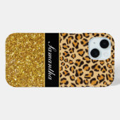 Luipaard cheetah patroon goud glitter Case-Mate iPhone case (Achterkant (horizontaal))
