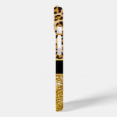 Luipaard cheetah patroon goud glitter Case-Mate iPhone case (Achterkant / Links)