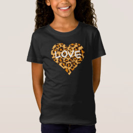 Luipaard cheetah patroon hart Liefde T-shirt