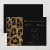 Luipaard Cheetah Print Glans Feest Uitnodiging (Voorkant / Achterkant)