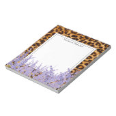 luipaard, cheetah, trendy, floral, zoet, notitieblok (Linkerzijde)