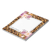 luipaard, cheetah, trendy, floral, zoet, notitieblok (Linkerzijde)