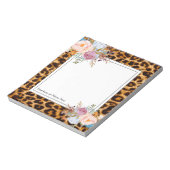 luipaard, cheetah, trendy, floral, zoet, notitieblok (Linkerzijde)