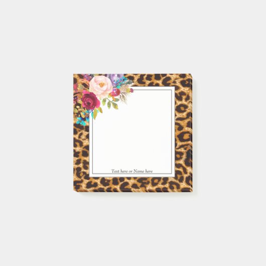 luipaard, cheetah trendy, floral, zoet, post-it® notes (Voorkant)