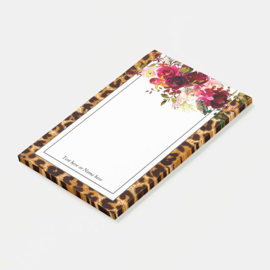 luipaard, cheetah, trendy, floral, zoet, post-it® notes (Schuin)