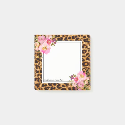 luipaard, cheetah trendy, floral, zoet, post-it® notes (Voorkant)