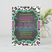 Luipaard / Cheetah Uitnodiging Verjaardag (Staand voorkant)