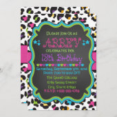 Luipaard / Cheetah Uitnodiging Verjaardag (Voorkant / Achterkant)