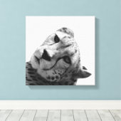 Luipaard cheetah wild dier foto zwart-wit canvas afdruk (Insitu (Houten vloer))