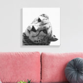 Luipaard cheetah wild dier foto zwart-wit canvas afdruk (Insitu (Woonkamer))