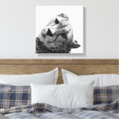 Luipaard cheetah wild dier foto zwart-wit canvas afdruk (Insitu (Slaapkamer))