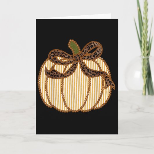 Luipaard Coquette Boog Thanksgiving Herfst Pomp Kaart (Voorkant)