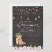 luipaard cowboy laarzen string lichten Quinceanera Kaart (Voorkant)